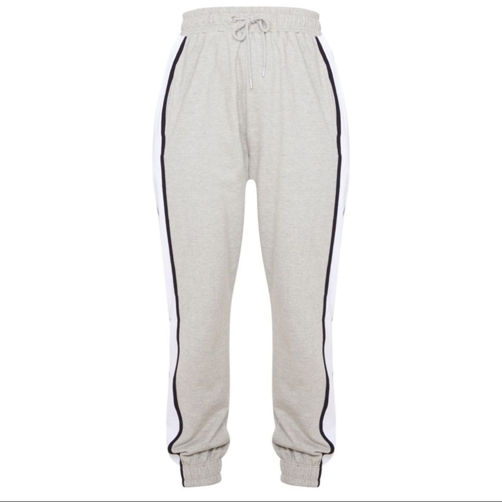 Grey multi stripe joggers